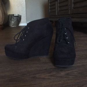 Black wedges/ boots